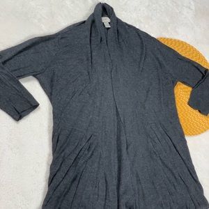Loft Grey Open Front Cardigan Size Large